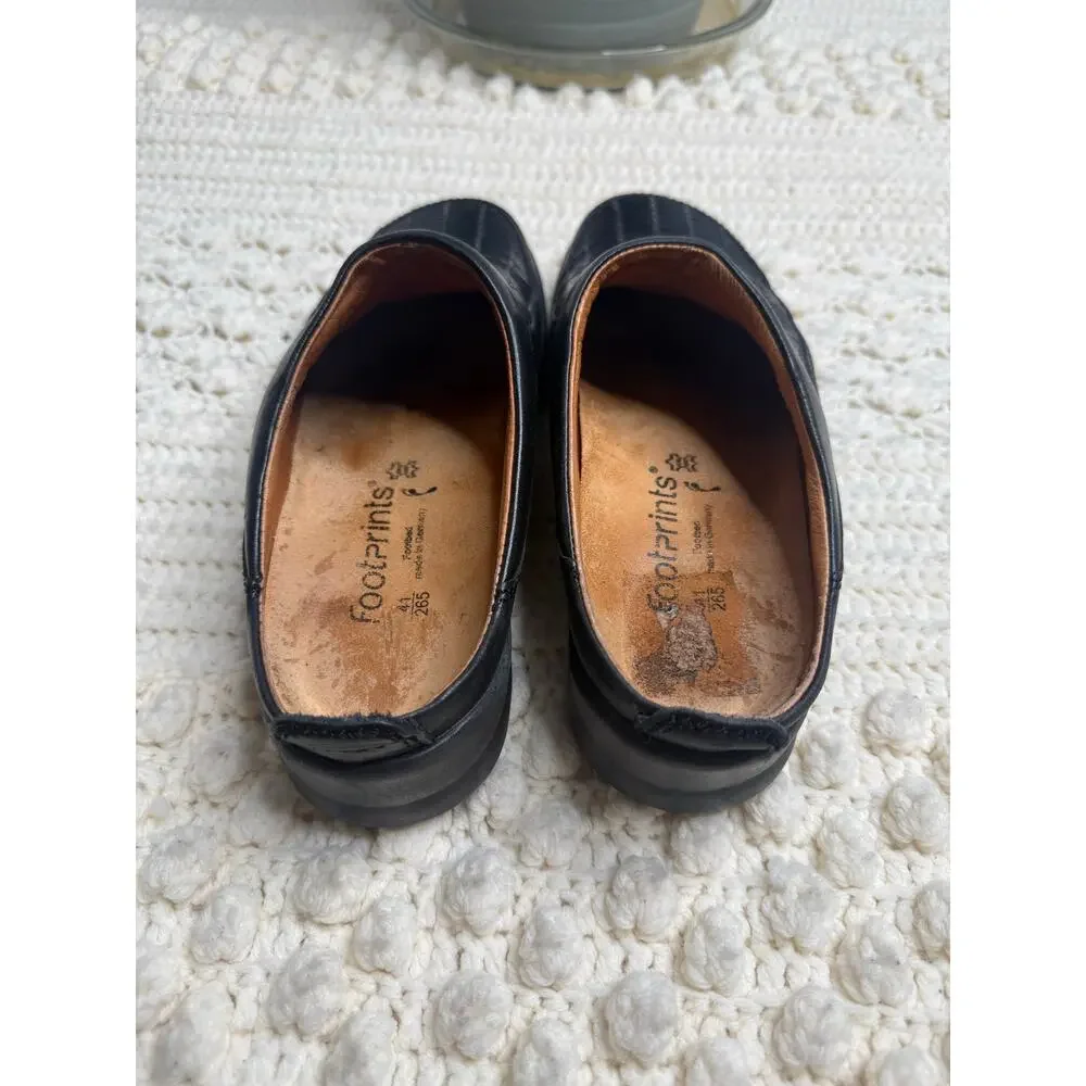 BIRKENSTOCK FOOTPRINTS Women's 41 US 10 Ashby Clogs Comfort Shoes Black Leather
